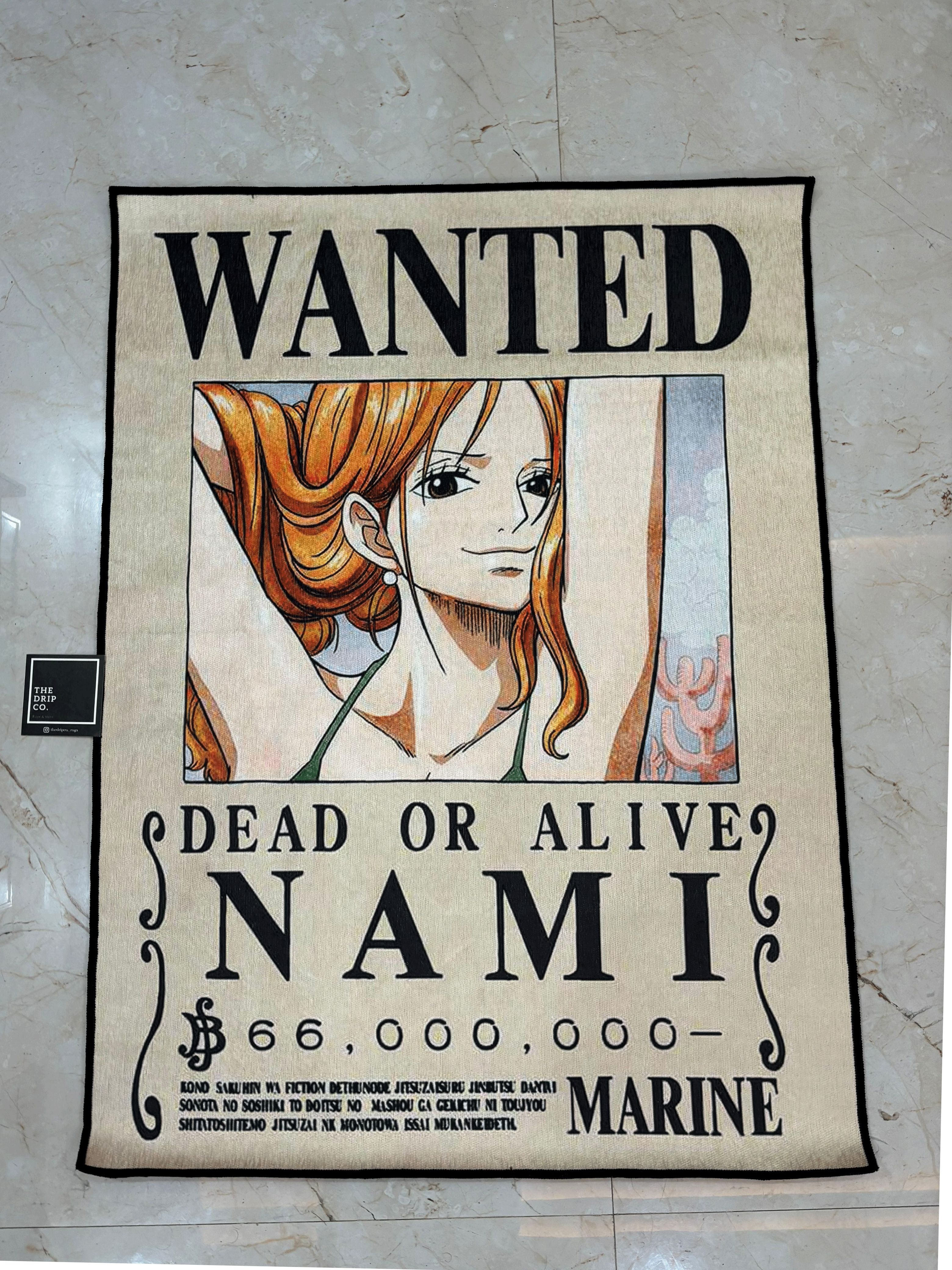 Nami Wanted Rug - Printed Rug for One Piece Fans by MerchxManga