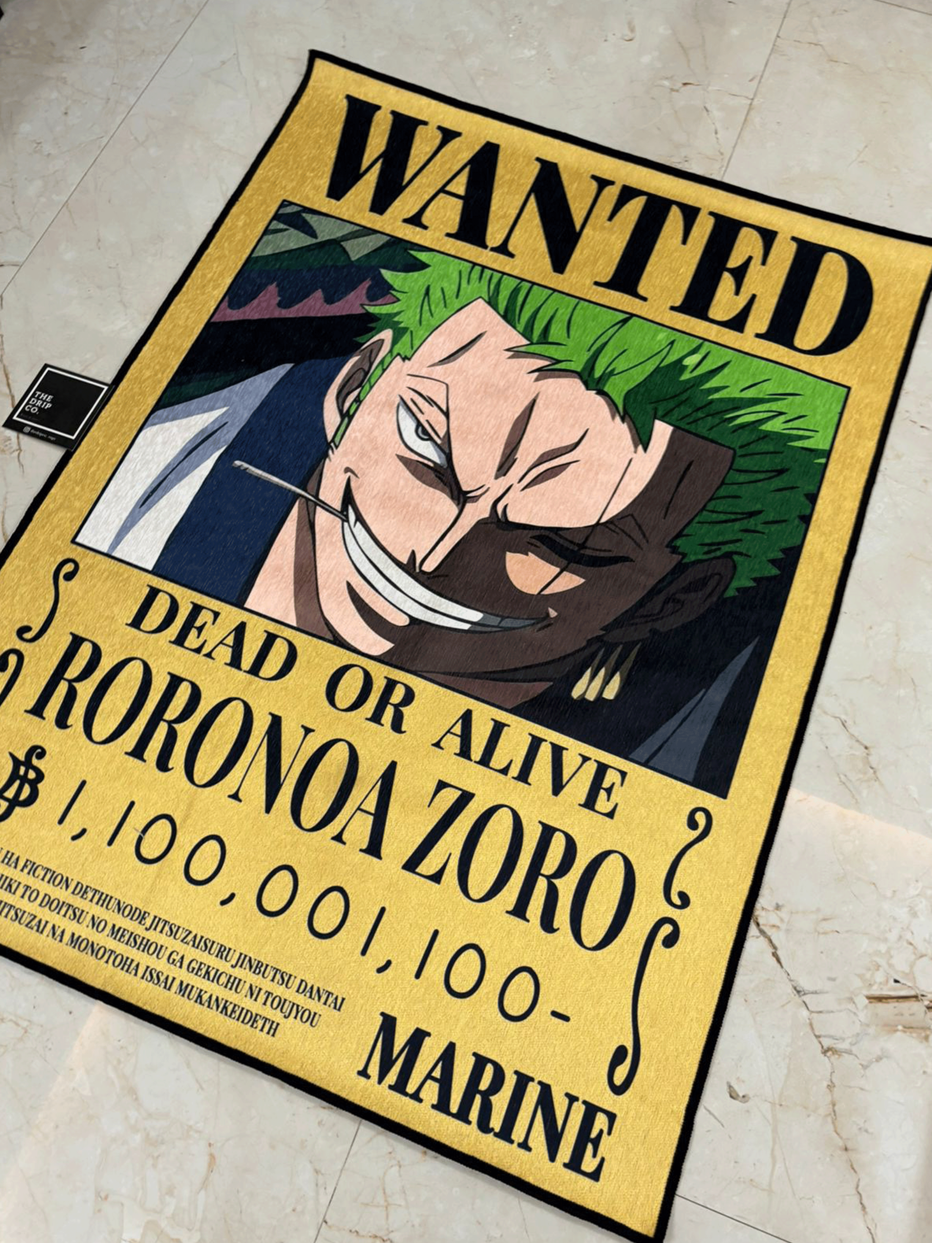 Zoro Wanted Poster Rug Zoom In