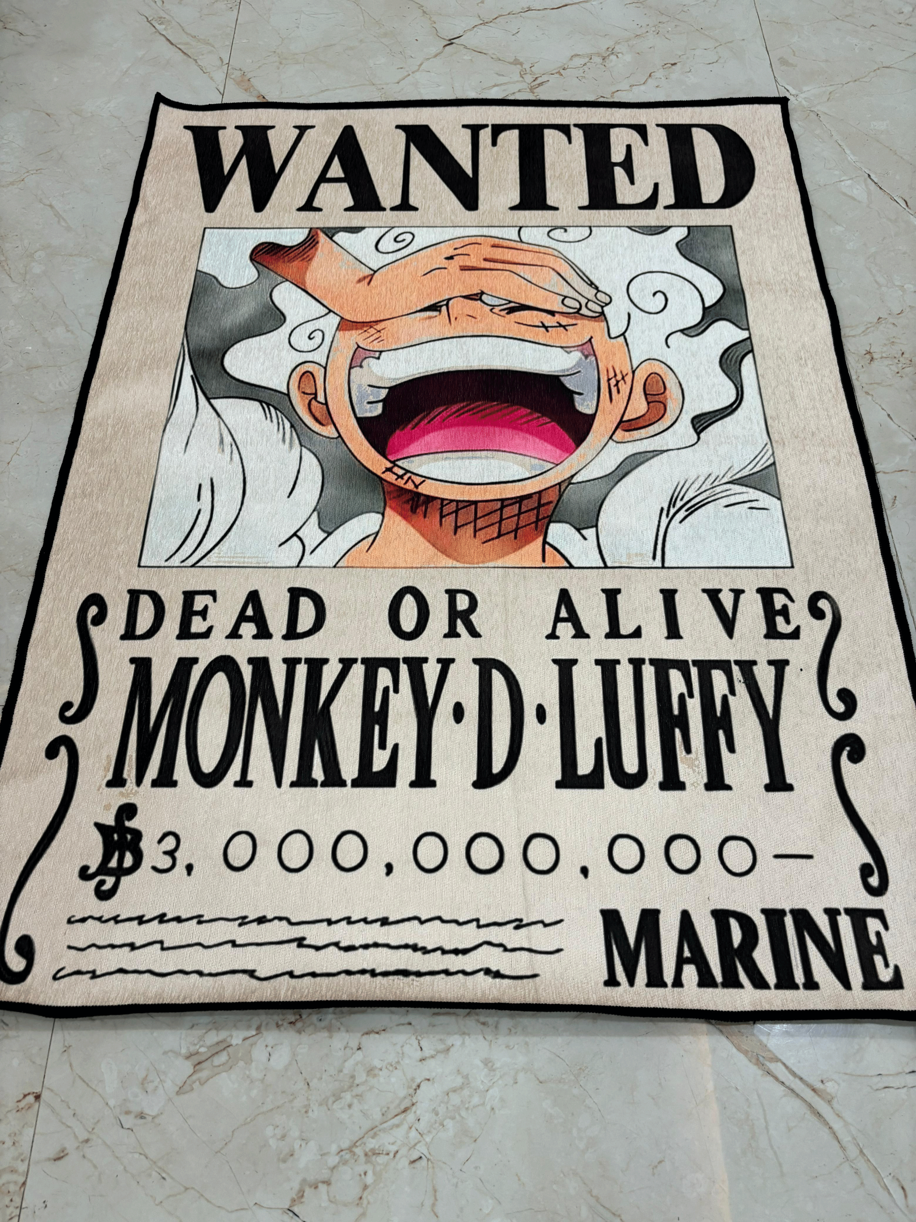 Handmade Tufted Luffy Wanted Bounty Rug - MerchxManga