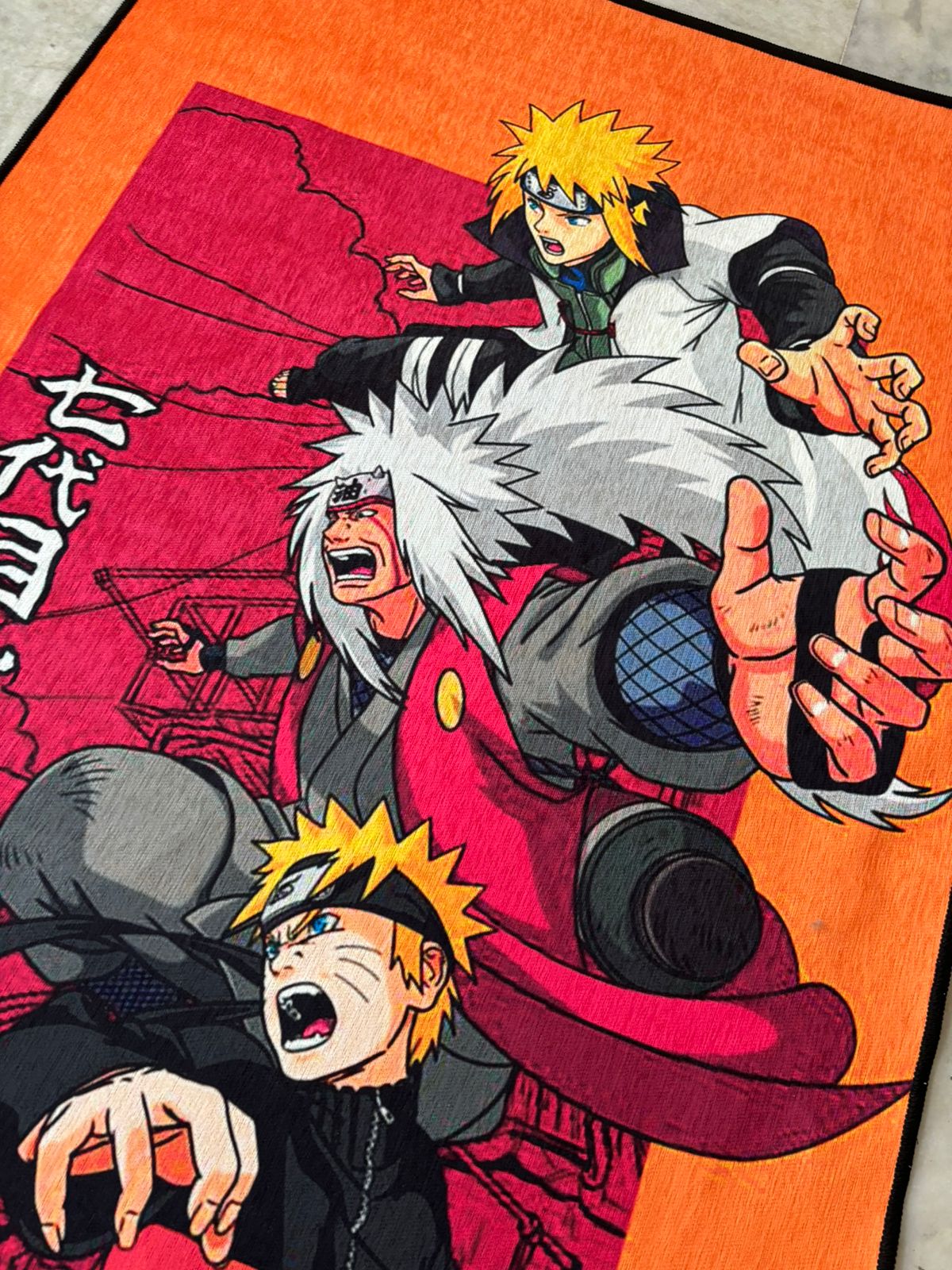 Naruto Family Rug - Featuring Naruto, Jiraiya, and Minato by MerchxManga